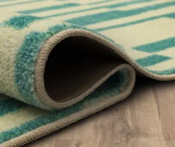 Augusta Light Blue & Beige Offset Stripe Area Rug, (5' X 8') 17 Augusta Light Blue & Beige Offset Stripe Area Rug, (5' X 8') -Carpet Promotion 810600953 A8 5 1