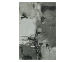 Fusion Gray & Black Abstract Area Rug, (2' X 3')