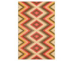 Mesa Gold & Orange Geometric Area Rug, (5' X 8')