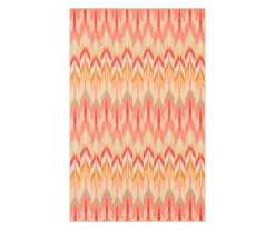 Stella Pink & Beige Peaked Stripes Area Rug, (8' X 10')