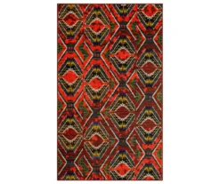 Celinda Red & Black Geo Area Rug, (3' X 5')