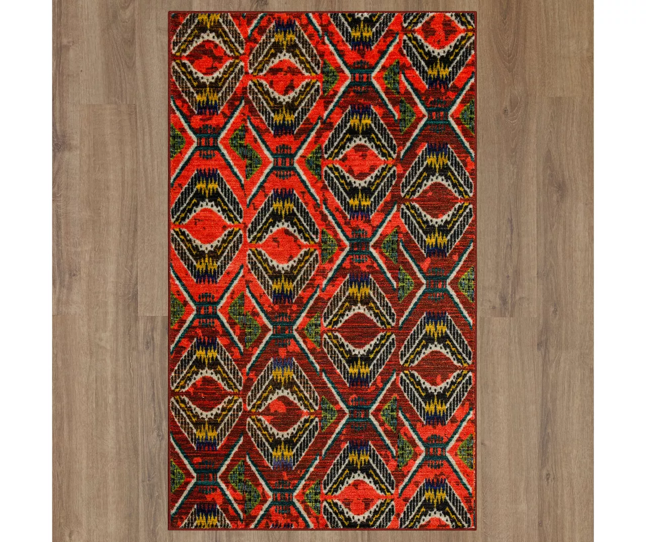 Celinda Red & Black Geo Area Rug, (3' X 5') 2 Celinda Red & Black Geo Area Rug, (3' X 5') - Image 2
