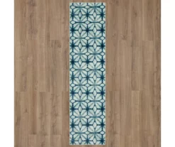 Elyzabeth Blue & White Lattice Area Rug, (2.5' X 10') 10 Elyzabeth Blue & White Lattice Area Rug, (2.5' X 10') -Carpet Promotion 810600981 A0 2 1