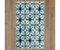 Elyzabeth Blue & White Lattice Area Rug, (3' X 5') 11 Elyzabeth Blue & White Lattice Area Rug, (3' X 5') -Carpet Promotion 810600982 A0 2