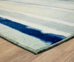 Abbygaylle Blue & White Watercolor Stripe Area Rug, (5' X 8') -Carpet Promotion 810600987 A8 1