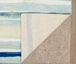 Abbygaylle Blue & White Watercolor Stripe Area Rug, (5' X 8')