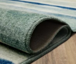 Abbygaylle Blue & White Watercolor Stripe Area Rug, (5' X 8') -Carpet Promotion 810600987 A8 5