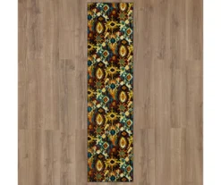 Blue & Brown Geometric Diamond Area Rug, (2.5' X 10') -Carpet Promotion 810600999 A0 2 1