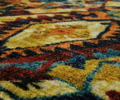 Blue & Brown Geometric Diamond Area Rug, (2.5' X 10') -Carpet Promotion 810600999 A8 3 1