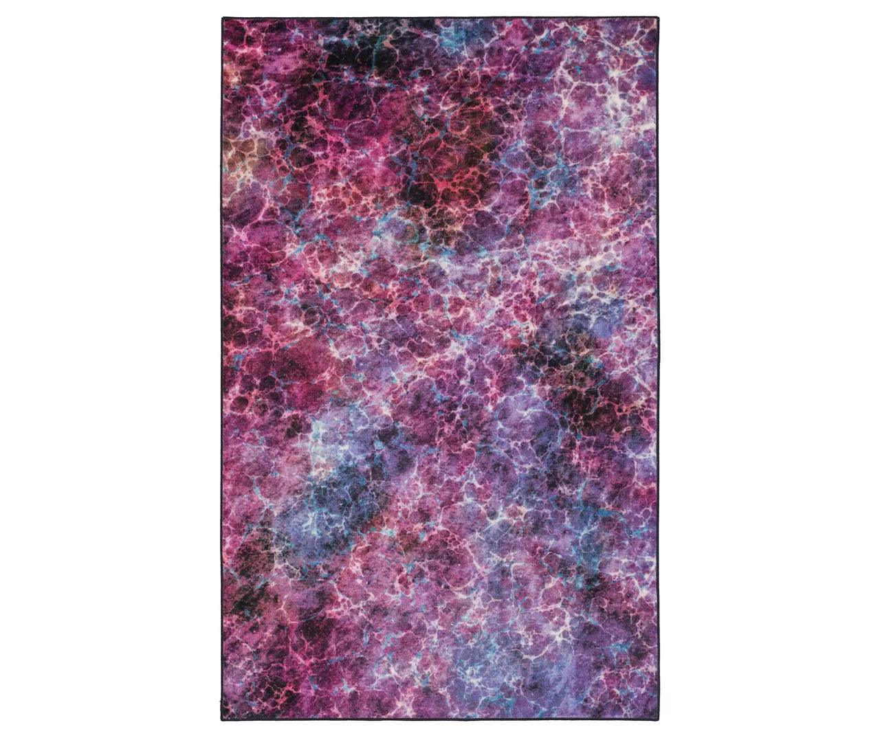 Fractal Purple & Blue Abstract Area Rug, (5' X 8') 1 Fractal Purple & Blue Abstract Area Rug, (5' X 8')
