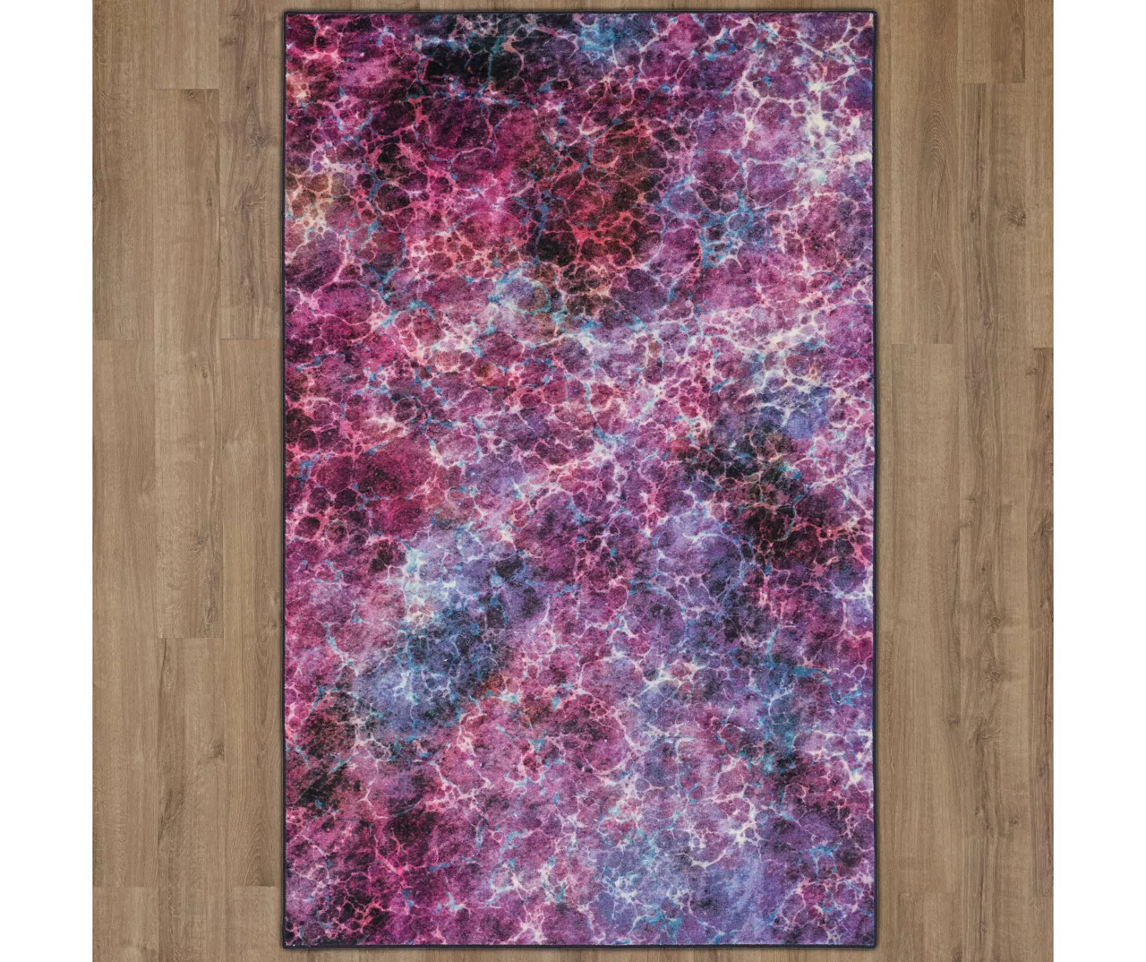 Fractal Purple & Blue Abstract Area Rug, (5' X 8') 4 Fractal Purple & Blue Abstract Area Rug, (5' X 8') - Image 4
