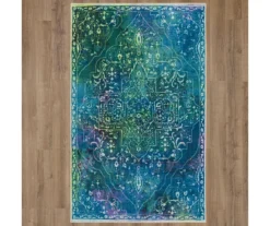 Rowland Teal & Green Ornamental Floral Area Rug, (5' X 8') -Carpet Promotion 810601011 A0 2