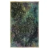 Rowland Charcoal & Blue Ornamental Floral Area Rug, (4' X 6')