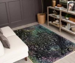 Rowland Charcoal & Blue Ornamental Floral Area Rug, (5' X 8') 16 Rowland Charcoal & Blue Ornamental Floral Area Rug, (5' X 8') -Carpet Promotion 810601016 A0 4