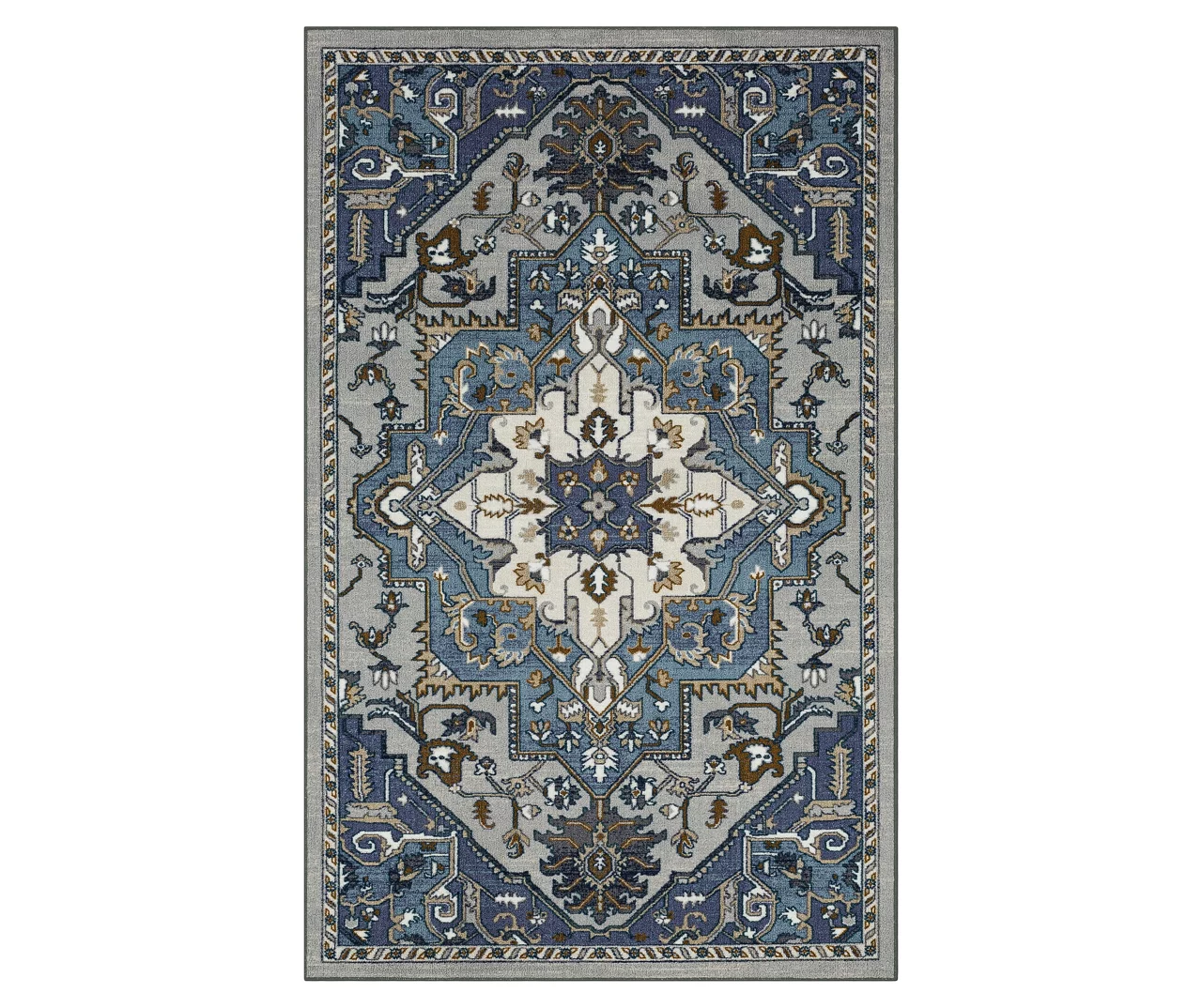 Mohawk Tethys Blue & Gray Ornamental Area Rug 4 Mohawk Tethys Blue & Gray Ornamental Area Rug - Image 4