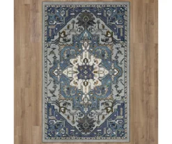 Tethys Blue & Gray Ornamental Area Rug, (5' X 8') -Carpet Promotion 810601021 A0 2