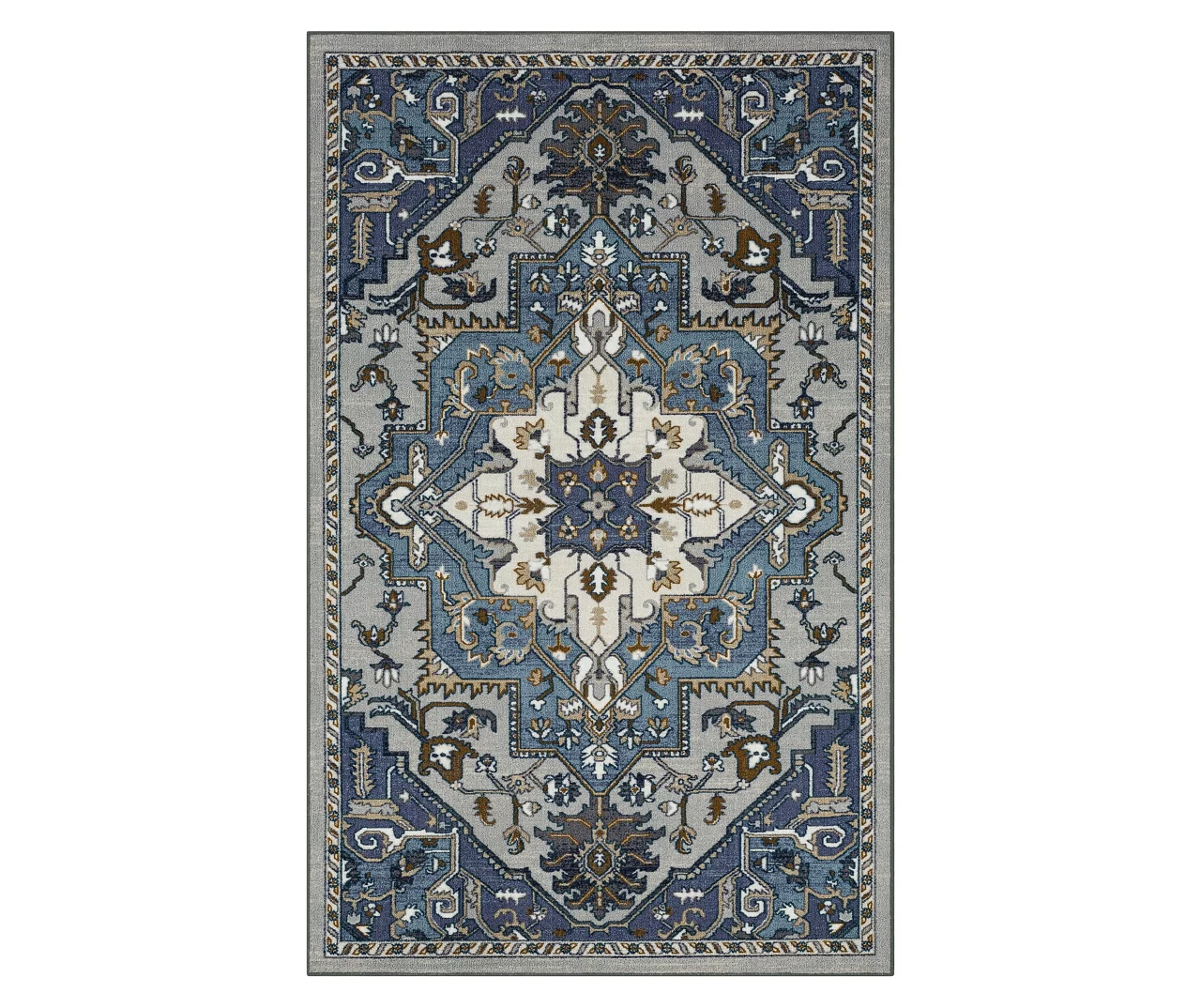 Mohawk Tethys Blue & Gray Ornamental Area Rug 5 Mohawk Tethys Blue & Gray Ornamental Area Rug - Image 5