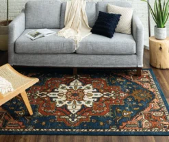 Tethys Navy & Brown Ornamental Area Rug, (5' X 8') -Carpet Promotion 810601025 A0 3