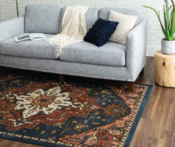 Tethys Navy & Brown Ornamental Area Rug, (5' X 8') -Carpet Promotion 810601025 A0 4