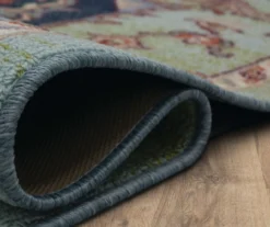 Tethys Green & Blue Ornamental Area Rug, (2' X 8') -Carpet Promotion 810601029 A8 5