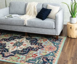 Tethys Green & Blue Ornamental Area Rug, (5' X 8') -Carpet Promotion 810601030 A0 4