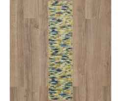 Warrick Tan & Blue Abstract Area Rug, (2' X 8') -Carpet Promotion 810601032 A0 2