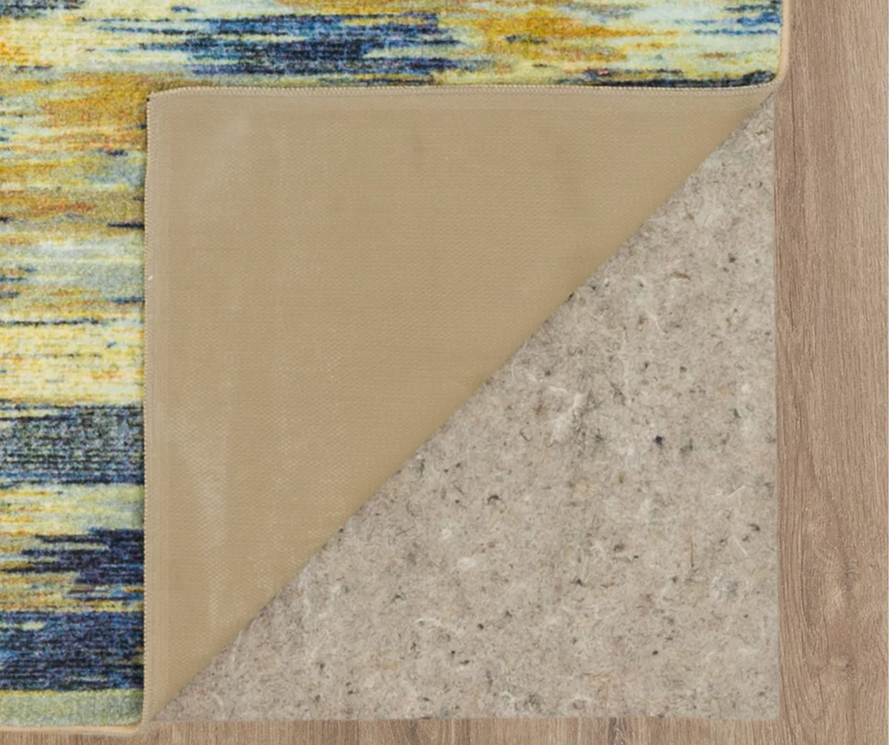 Warrick Tan & Blue Abstract Area Rug, (4' X 6') 3 Warrick Tan & Blue Abstract Area Rug, (4' X 6') - Image 3