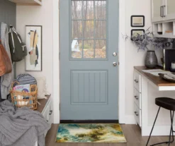 Shoreline Water Blue & Brown Abstract Area Rug, (2' X 3') -Carpet Promotion 810601036 A0 3