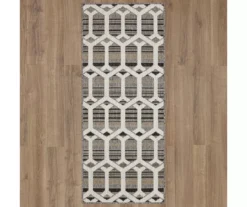 Cabana Gray & White Geometric Outdoor Area Rug, (2.5' X 6') -Carpet Promotion 810601056 A0 2