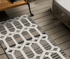 Cabana Gray & White Geometric Outdoor Area Rug, (2.5' X 6') -Carpet Promotion 810601056 A0 4