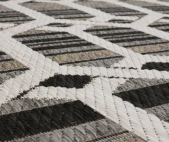 Cabana Gray & White Geometric Outdoor Area Rug, (2.5' X 6') -Carpet Promotion 810601056 A8 3