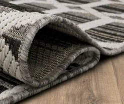 Cabana Gray & White Geometric Outdoor Area Rug, (2.5' X 6') -Carpet Promotion 810601056 A8 5