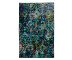 Arimo Lime Green & Blue Ornamental Lattice Area Rug, (5' X 8')