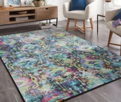 Arimo Lime Green & Blue Ornamental Lattice Area Rug, (5' X 8') -Carpet Promotion 810601065 A0 3