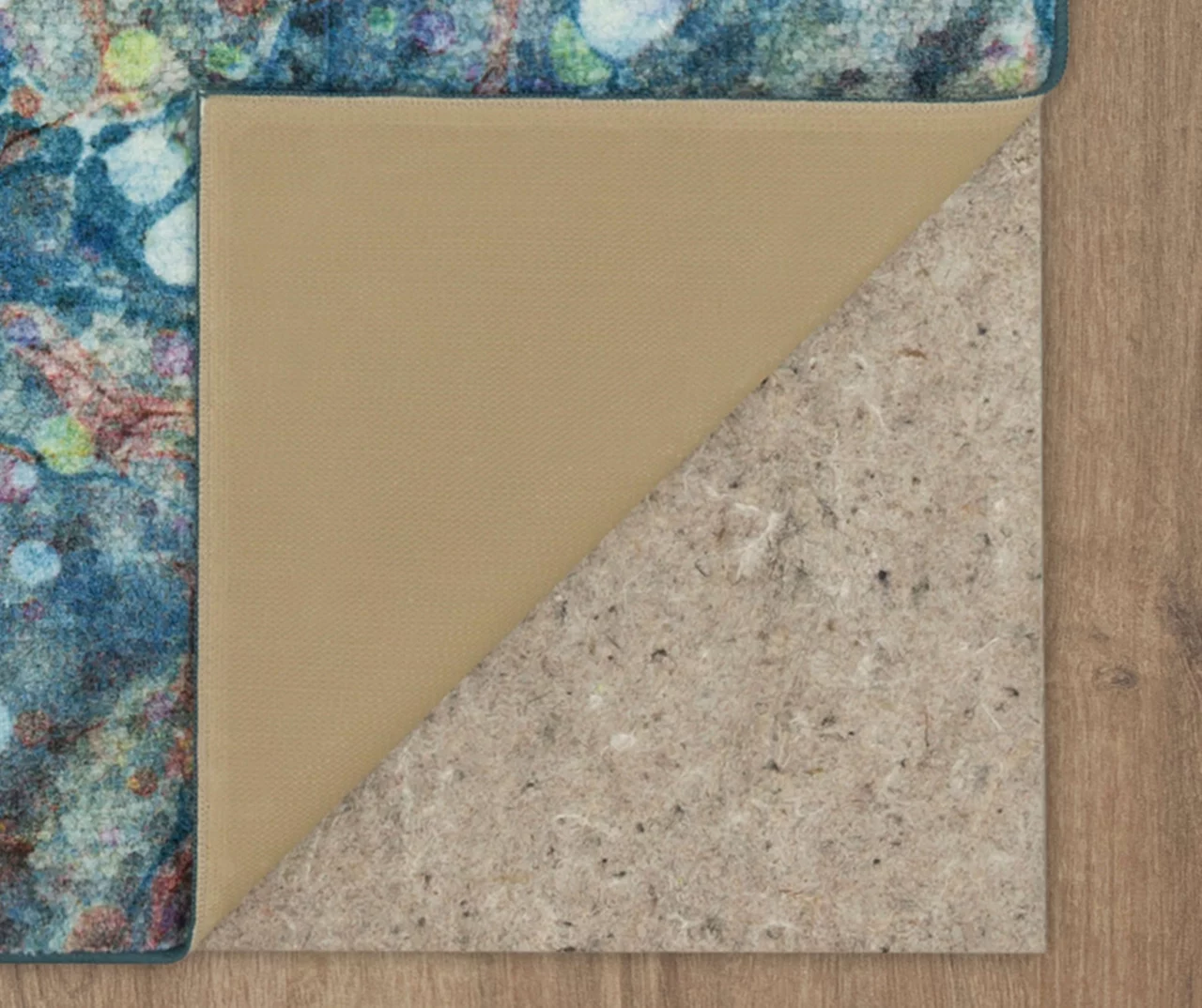 Blue & Multi-Color Layered Marble Area Rug, (2' X 8') 4 Blue & Multi-Color Layered Marble Area Rug, (2' X 8') - Image 4