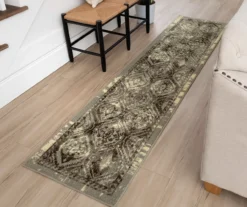 Tecate Gray Bordered Arabesque Area Rug, (2' X 8') 12 Tecate Gray Bordered Arabesque Area Rug, (2' X 8') -Carpet Promotion 810601074 A0 3