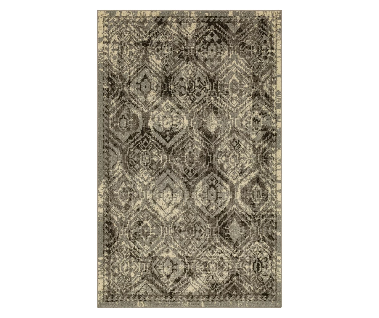Tecate Gray Bordered Arabesque Area Rug, (7.5' X 10') 1 Tecate Gray Bordered Arabesque Area Rug, (7.5' X 10')