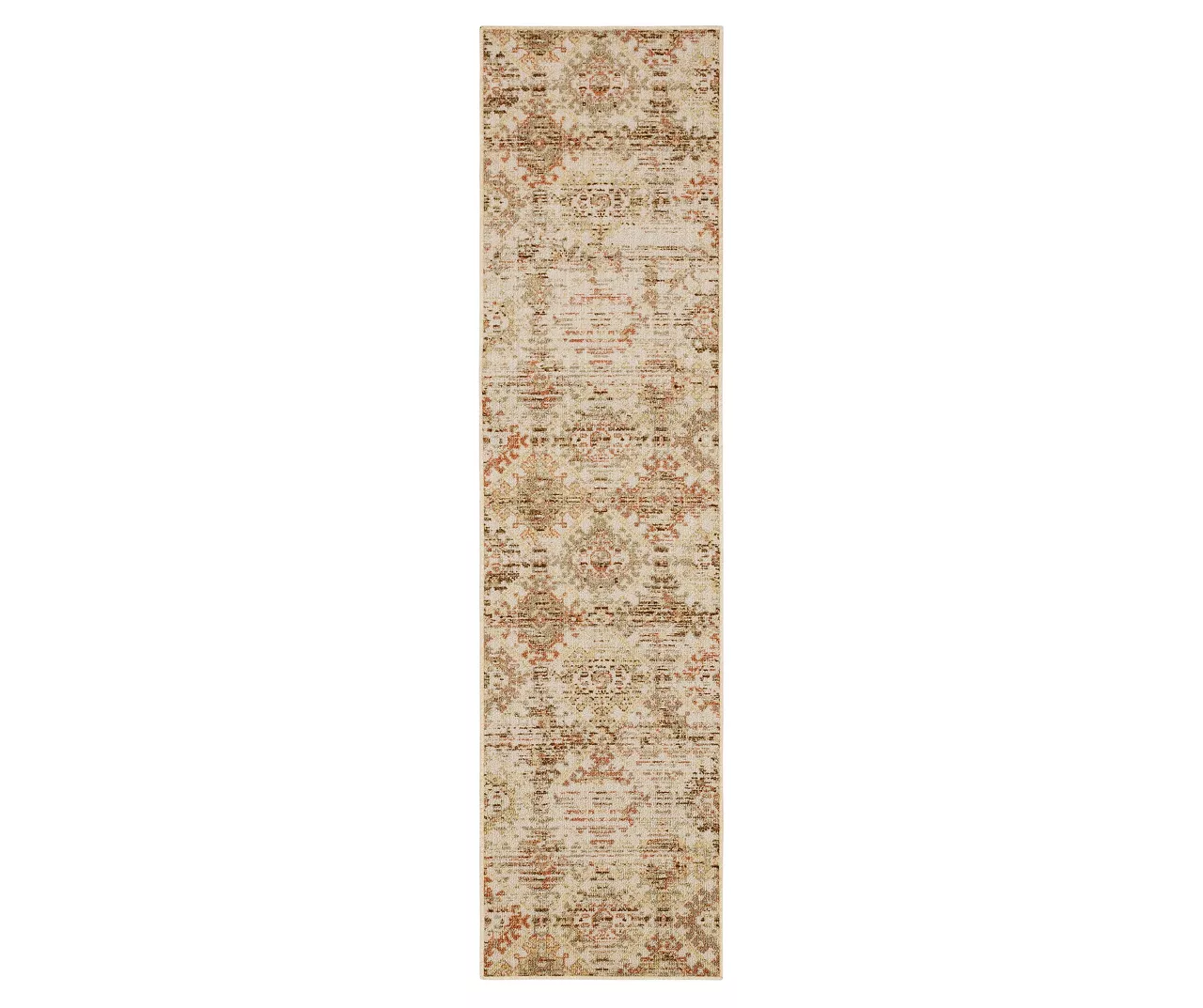 Pallas Beige & Tan Geo Ornamental Area Rug, (2' X 8') 1 Pallas Beige & Tan Geo Ornamental Area Rug, (2' X 8')