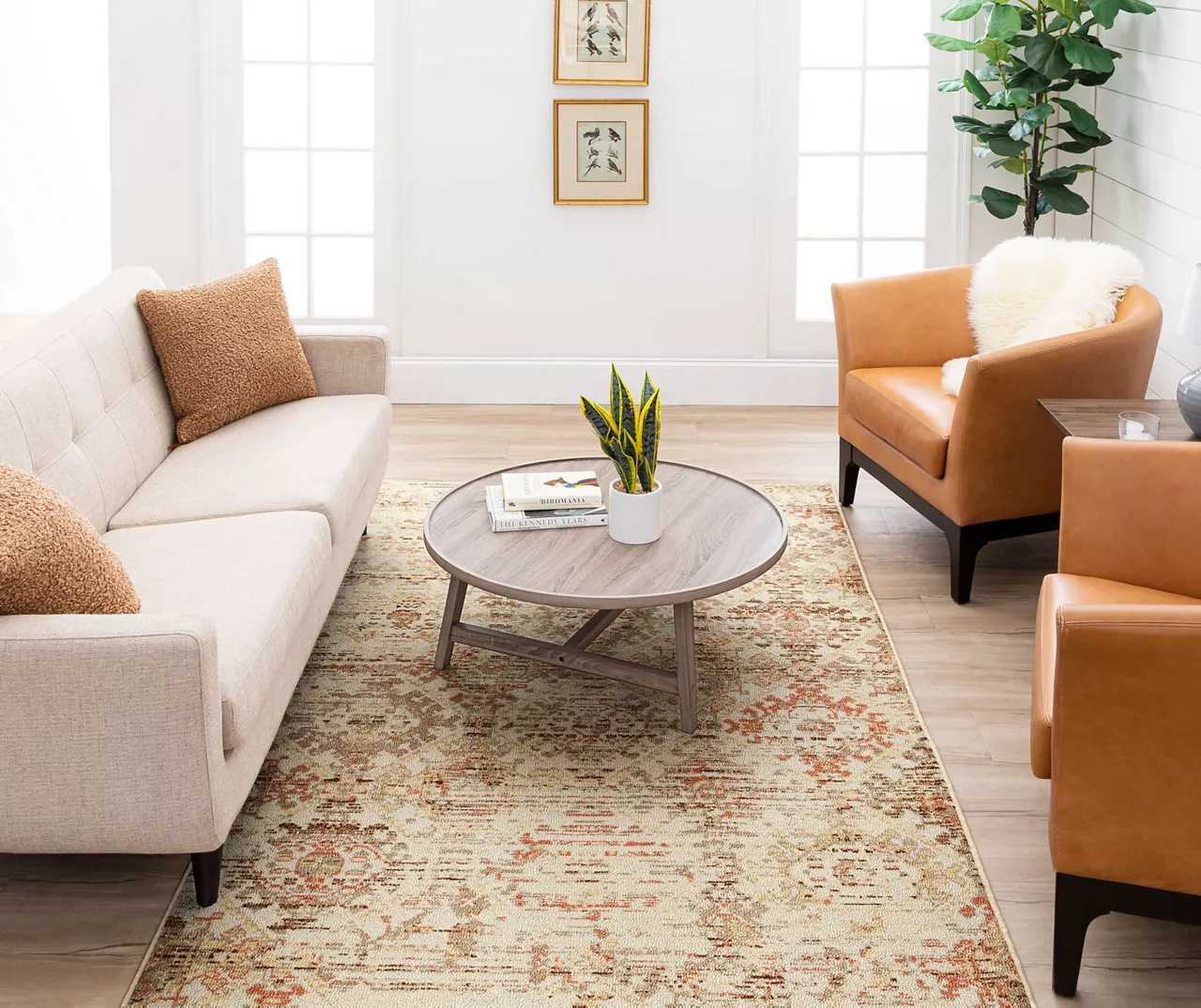 Pallas Beige & Tan Geo Ornamental Area Rug, (5' X 8') 6 Pallas Beige & Tan Geo Ornamental Area Rug, (5' X 8') - Image 6