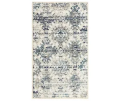 Mohawk Pallas White & Blue Geo Ornamental Area Rug