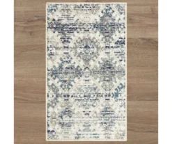 Mohawk Pallas White & Blue Geo Ornamental Area Rug -Carpet Promotion 810601083 A0 2