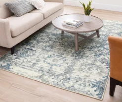 Pallas White & Blue Geo Ornamental Area Rug, (5' X 8') -Carpet Promotion 810601085 A0 4