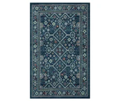Metis Navy & Green Geometric Area Rug, (6' X 9')