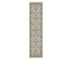 Metis Cream & Multi-Color Geometric Area Rug, (2' X 8')