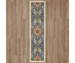 Tethys Blue & Peach Ornamental Area Rug, (2' X 8') -Carpet Promotion 810601106 A0 2