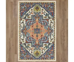 Tethys Blue & Peach Ornamental Area Rug, (5' X 8') -Carpet Promotion 810601107 A0 2