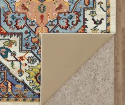 Tethys Blue & Peach Ornamental Area Rug, (5' X 8') -Carpet Promotion 810601107 A8 2