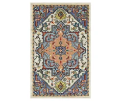 Mohawk Tethys Blue & Peach Ornamental Area Rug -Carpet Promotion 810601108 A0 1 1