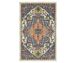 Mohawk Tethys Blue & Peach Ornamental Area Rug -Carpet Promotion 810601109 A0 1 1