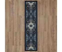 Tethys Navy & Charcoal Ornamental Area Rug, (2' X 8') 11 Tethys Navy & Charcoal Ornamental Area Rug, (2' X 8') -Carpet Promotion 810601111 A0 2